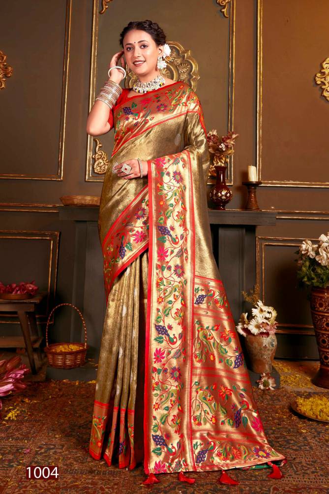 Kshimmer Silk Vol 1 By Saroj 1001 To 1005 Tissue Silk Sarees Wholesale Price In Surat